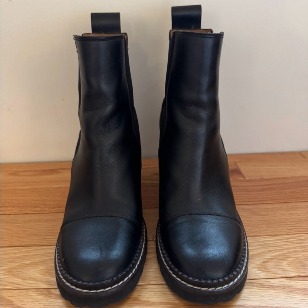See By Chloe Black Leather Mallory Boots Size 39.5 - Picture 2 of 6
